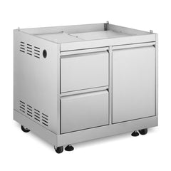 Cosmo 32 in. Newport Collection Grill Cabinet with Drawers, Tank Mount, Soft Roll Casters, Stainless Steel Frame - COS-GCN323SS