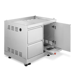 Cosmo 32 in. Newport Collection Grill Cabinet with Drawers, Tank Mount, Soft Roll Casters, Stainless Steel Frame - COS-GCN323SS