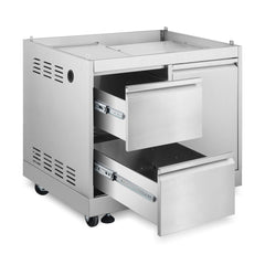 Cosmo 32 in. Newport Collection Grill Cabinet with Drawers, Tank Mount, Soft Roll Casters, Stainless Steel Frame - COS-GCN323SS