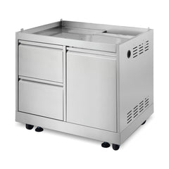 Cosmo 32 in. Newport Collection Grill Cabinet with Drawers, Tank Mount, Soft Roll Casters, Stainless Steel Frame - COS-GCN323SS