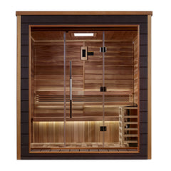 Golden Designs Drammen 3 Person Outdoor Traditional Sauna ,Canadian Red Cedar Interior - GDI-8203-01