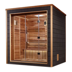 Golden Designs Drammen 3 Person Outdoor Traditional Sauna ,Canadian Red Cedar Interior - GDI-8203-01