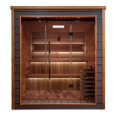 Golden Designs Bergen 6 Person Outdoor Traditional Sauna Canadian Red Cedar Interior - GDI-8206-01