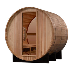 Golden Designs "Zurich" 4 Person Barrel with Bronze Privacy View, Traditional Sauna Pacific Cedar - GDI-B024-01