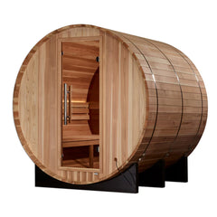 Golden Designs "Zurich" 4 Person Barrel with Bronze Privacy View, Traditional Sauna Pacific Cedar - GDI-B024-01