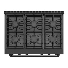 Cosmo Cosmo 36 in. Lumin Collection 6.1 cu. ft. Gas Range with 6 Sealed Burners and Convection Oven in Matte Black - COS-GRC366KB-BK
