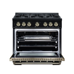 Forno Valente 36-Inch Gas Range – 6 Sealed Burners – 71,000 BTU Cooktop Output – 5.2 Cu. Ft. Convection Oven – Telescopic Racks - FFSGS6219-36