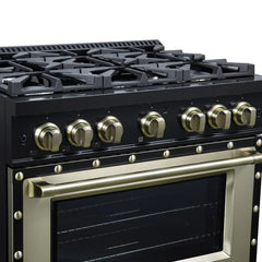 Forno Valente 36-Inch Gas Range – 6 Sealed Burners – 71,000 BTU Cooktop Output – 5.2 Cu. Ft. Convection Oven – Telescopic Racks - FFSGS6219-36