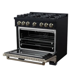 Forno Valente 36-Inch Gas Range – 6 Sealed Burners – 71,000 BTU Cooktop Output – 5.2 Cu. Ft. Convection Oven – Telescopic Racks - FFSGS6219-36