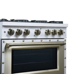 Forno Valente 36-Inch Gas Range – 6 Sealed Burners – 71,000 BTU Cooktop Output – 5.2 Cu. Ft. Convection Oven – Telescopic Racks - FFSGS6219-36