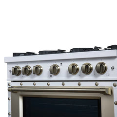 Forno Valente 36-Inch Gas Range – 6 Sealed Burners – 71,000 BTU Cooktop Output – 5.2 Cu. Ft. Convection Oven – Telescopic Racks - FFSGS6219-36
