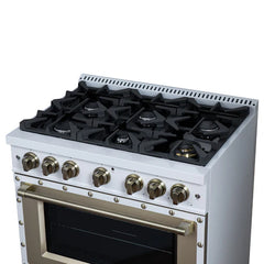 Forno Valente 36-Inch Gas Range – 6 Sealed Burners – 71,000 BTU Cooktop Output – 5.2 Cu. Ft. Convection Oven – Telescopic Racks - FFSGS6219-36
