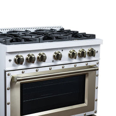 Forno Valente 36-Inch Gas Range – 6 Sealed Burners – 71,000 BTU Cooktop Output – 5.2 Cu. Ft. Convection Oven – Telescopic Racks - FFSGS6219-36