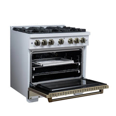 Forno Valente 36-Inch Gas Range – 6 Sealed Burners – 71,000 BTU Cooktop Output – 5.2 Cu. Ft. Convection Oven – Telescopic Racks - FFSGS6219-36