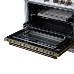 Forno Valente 36-Inch Gas Range – 6 Sealed Burners – 71,000 BTU Cooktop Output – 5.2 Cu. Ft. Convection Oven – Telescopic Racks - FFSGS6219-36