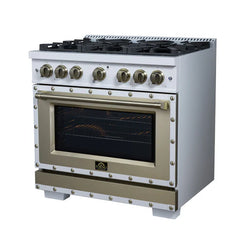 Forno Valente 36-Inch Gas Range – 6 Sealed Burners – 71,000 BTU Cooktop Output – 5.2 Cu. Ft. Convection Oven – Telescopic Racks - FFSGS6219-36