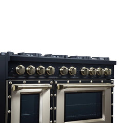 Forno Valente 48-Inch Gas Range – 8 Sealed Burners – 94,000 BTU Cooktop Output – 6.7 Cu. Ft. Double Oven – Telescopic Racks - FFSGS6299-48CP