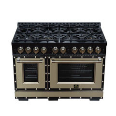 Forno Valente 48-Inch Gas Range – 8 Sealed Burners – 94,000 BTU Cooktop Output – 6.7 Cu. Ft. Double Oven – Telescopic Racks - FFSGS6299-48CP