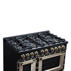 Forno Valente 48-Inch Gas Range – 8 Sealed Burners – 94,000 BTU Cooktop Output – 6.7 Cu. Ft. Double Oven – Telescopic Racks - FFSGS6299-48CP