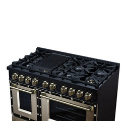 Forno Valente 48-Inch Gas Range – 8 Sealed Burners – 94,000 BTU Cooktop Output – 6.7 Cu. Ft. Double Oven – Telescopic Racks - FFSGS6299-48CP