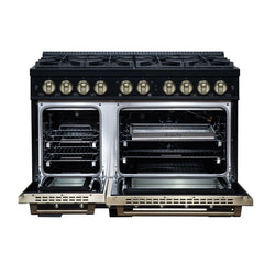 Forno Valente 48-Inch Gas Range – 8 Sealed Burners – 94,000 BTU Cooktop Output – 6.7 Cu. Ft. Double Oven – Telescopic Racks - FFSGS6299-48CP
