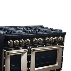 Forno Valente 48-Inch Gas Range – 8 Sealed Burners – 94,000 BTU Cooktop Output – 6.7 Cu. Ft. Double Oven – Telescopic Racks - FFSGS6299-48CP