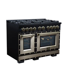 Forno Valente 48-Inch Gas Range – 8 Sealed Burners – 94,000 BTU Cooktop Output – 6.7 Cu. Ft. Double Oven – Telescopic Racks - FFSGS6299-48CP