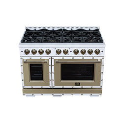 Forno Valente 48-Inch Gas Range – 8 Sealed Burners – 94,000 BTU Cooktop Output – 6.7 Cu. Ft. Double Oven – Telescopic Racks - FFSGS6299-48CP