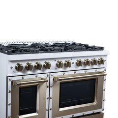 Forno Valente 48-Inch Gas Range – 8 Sealed Burners – 94,000 BTU Cooktop Output – 6.7 Cu. Ft. Double Oven – Telescopic Racks - FFSGS6299-48CP