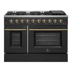 Forno 48" Galiano Gas Range with 8 Burners, Griddle, and Double Oven - FFSGS6244-48