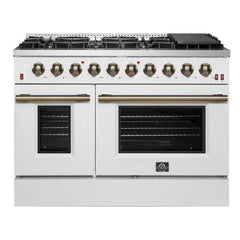 Forno 48" Galiano Gas Range with 8 Burners, Griddle, and Double Oven - FFSGS6244-48