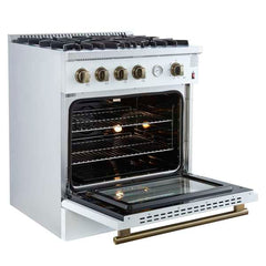 Forno Marco 30-inch Gas Range, 4 Burners 37,000 BTU, 4.32 cu.ft. Convection Oven - FFSGS6277-30