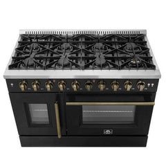 Forno 48-Inch Galiano Gas Range with 8 Gas Burners, 107,000 BTUs, & French Door Gas Oven in Stainless Steel - FFSGS6444-48
