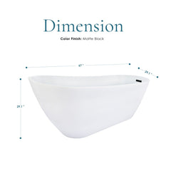 Altair Ipure 67" x 29" Flatbottom Freestanding Acrylic Soaking Bathtub in Glossy White with Drain and Overflow - 51867-BAT-WH-FB
