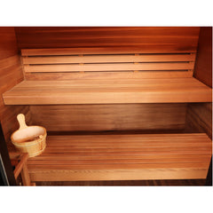 Sunray Cayman 4-Person Outdoor Traditional Sauna Double Bench with 6kW Harvia Heater - 400D7
