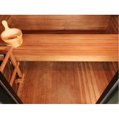 Sunray Cayman 4-Person Outdoor Traditional Sauna Double Bench with 6kW Harvia Heater - 400D7