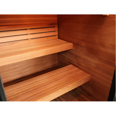 Sunray Cayman 4-Person Outdoor Traditional Sauna Double Bench with 6kW Harvia Heater - 400D7