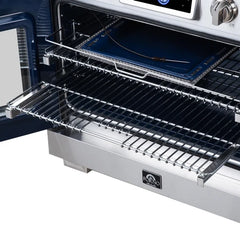 Forno Maximus 36" Induction range, French Door, 5 Cooking Zones, 5.36 cf. Convection Oven, Air Sous Vide, Air Fry Basket - FFSIN0932-36
