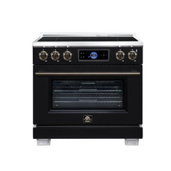 Forno Maximus 36" Induction Range with Air Fryer - Black - Front - The Home Selection