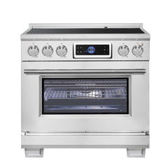 Forno Maximus 36" Induction Range with Air Fryer - Stainless Steel - Front - The Home Selection