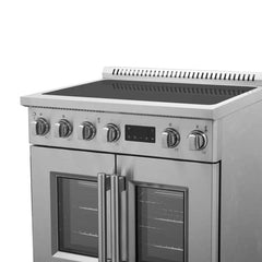 Forno Torino 30 Inch French Door Induction Range with Air Fryer and True Convection Oven - FFSIN0950-30