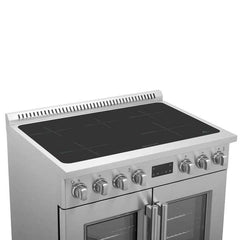 Forno Torino 36 Inch French Door Induction Range with Air Fryer and True Convection Oven - FFSIN0950-36