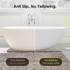 Altair Giotto 67" x 34" Solid Surface Soaking Bathtub in Matte White with Matte White Drain and Integrated Overflow - 53067-BAT-MW