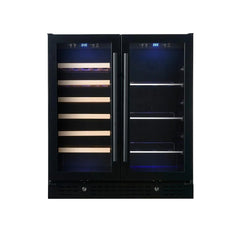 KingsBottle 30" Combination Beer and Wine Cooler with Low-E Glass Door - KBU165BW