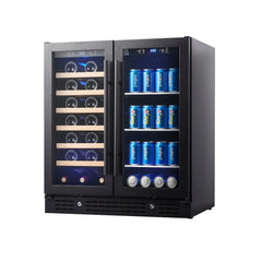 KingsBottle 30" Combination Beer and Wine Cooler with Low-E Glass Door - KBU165BW