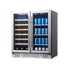 KingsBottle 30" Combination Beer and Wine Cooler with Low-E Glass Door - KBU165BW