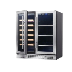 KingsBottle 30" Combination Beer and Wine Cooler with Low-E Glass Door - KBU165BW