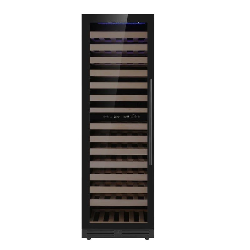 KingsBottle Upright Low-E Glass Door Dual Zone Large Wine Cooler Borderless Black Glass Door - KBU425DX-FG