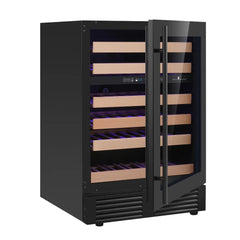 KingsBottle 24 Inch Under Counter LOW-E Glass Door Borderless Black Glass Door - KBU145DX-FG-SS