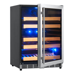 KingsBottle 24" Under Counter Dual Zone Wine Cooler Drinks 44 Bottles - KBU50DX